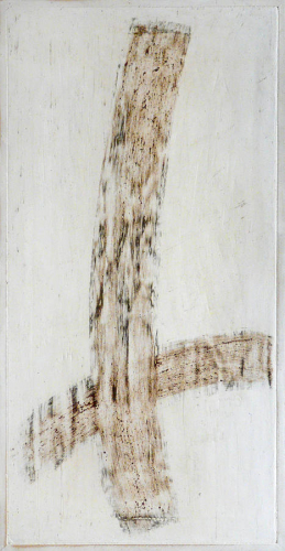 WHITE RUSTIC CROSS 38 x 72 cm